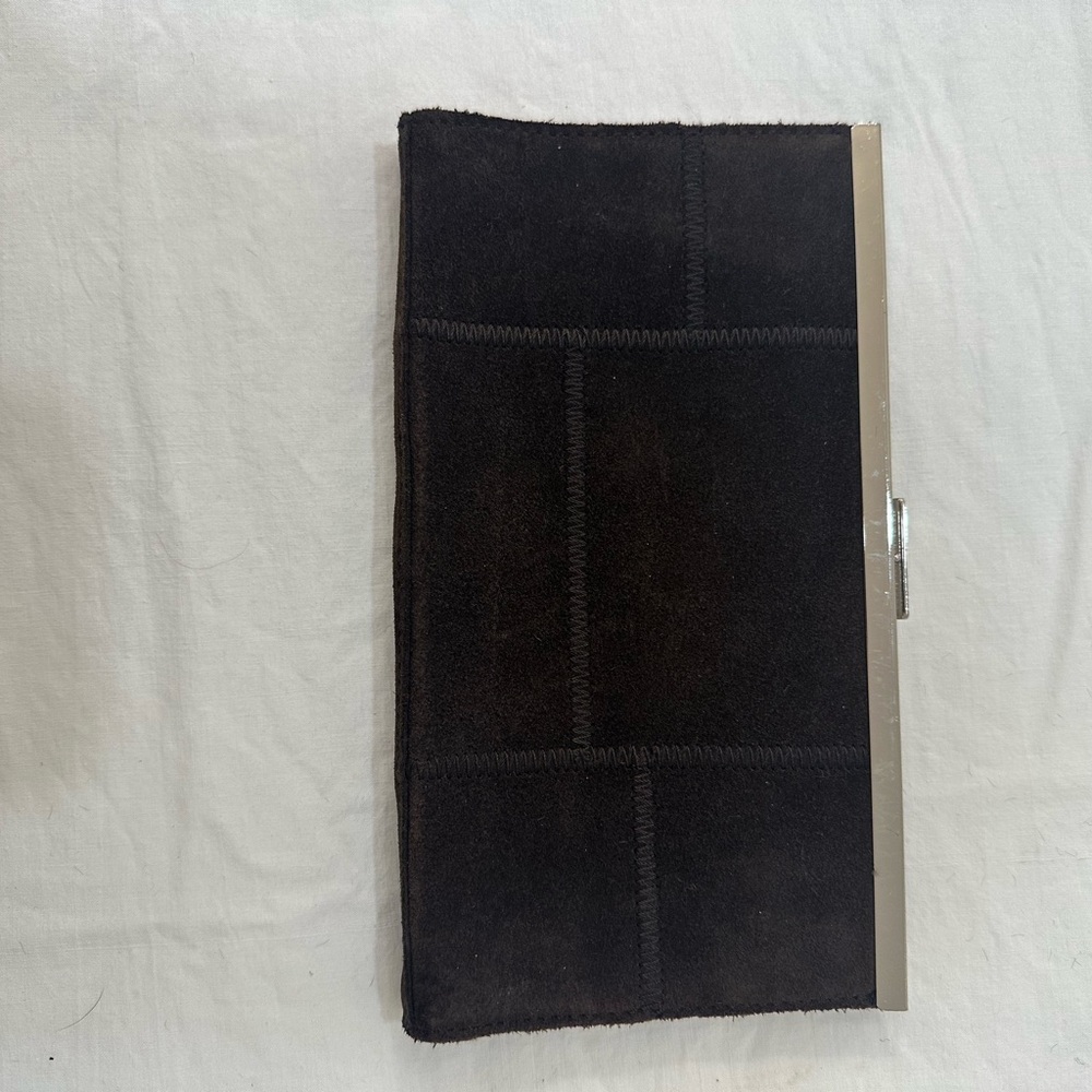 Banana Republic Black Men's Wallet with Silver Accent